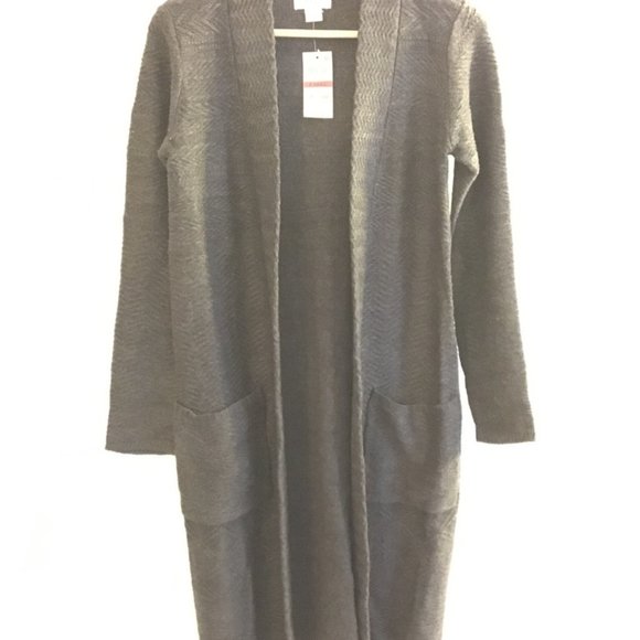 NWT Style & Co Gray Open Front Cardigan Duster-XS - Picture 4 of 13